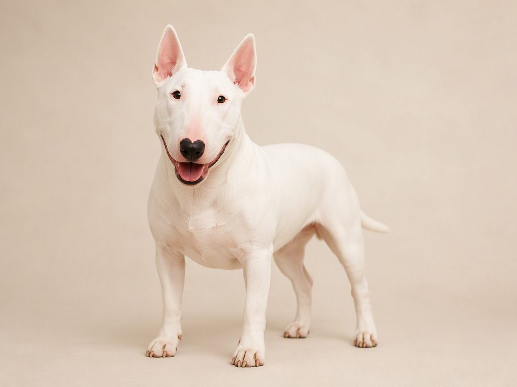 Miniature Bull Terrier — dog breed guide Australia, studio portrait by Zookie Pets