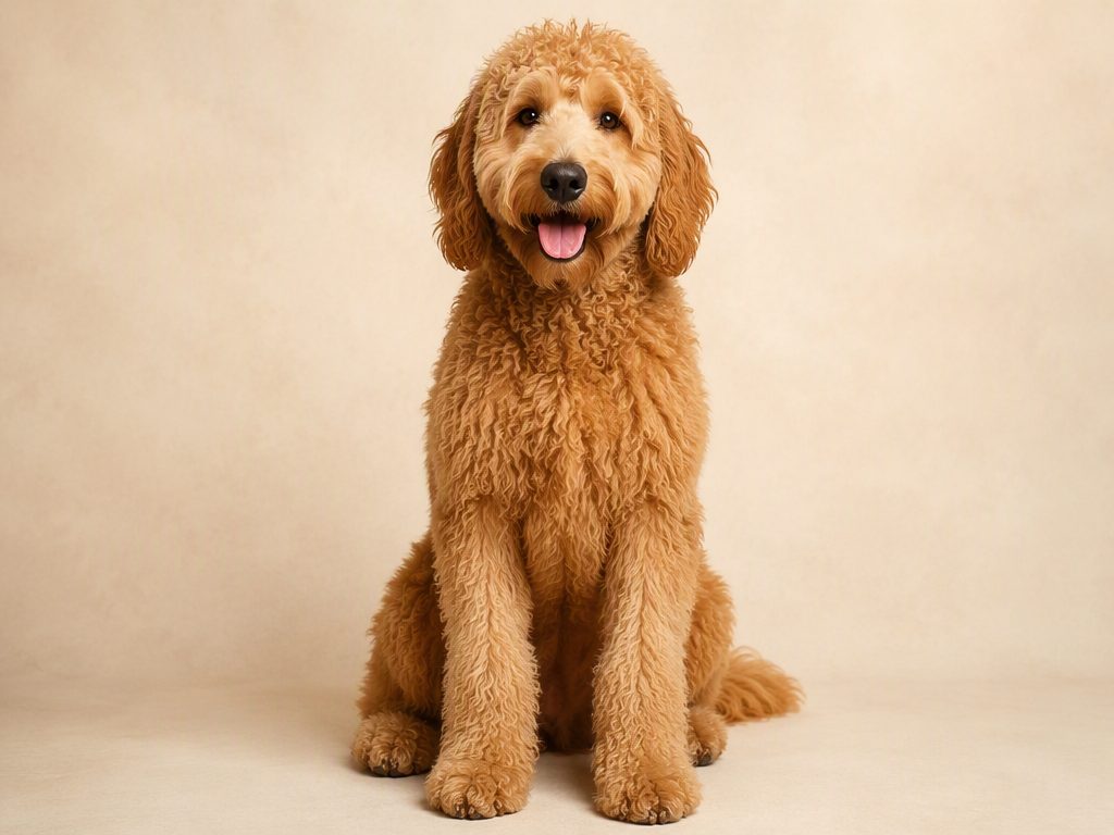 Groodle — dog breed guide Australia, studio portrait by Zookie Pets