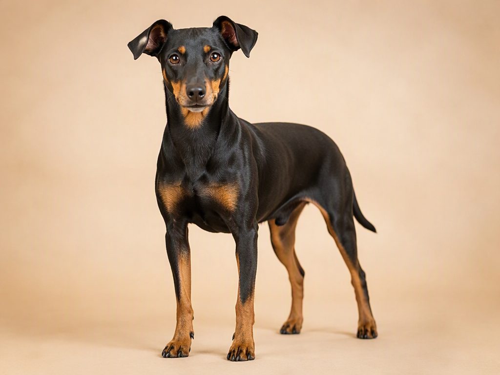Manchester Terrier — dog breed guide Australia, studio portrait by Zookie Pets